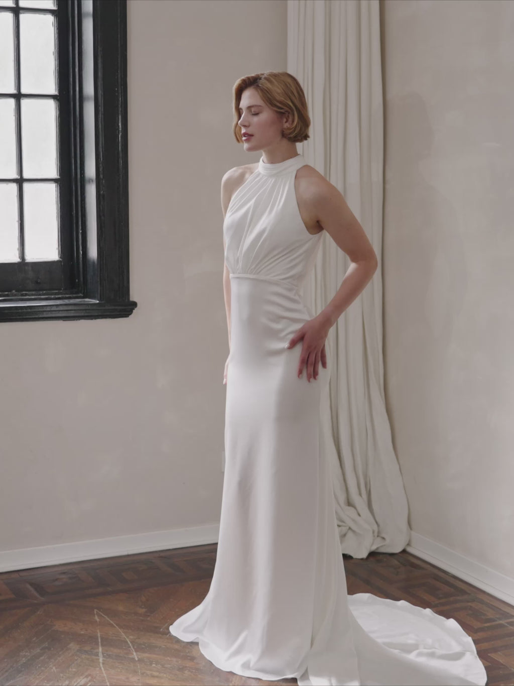 Minimalist Halter Wedding Dress