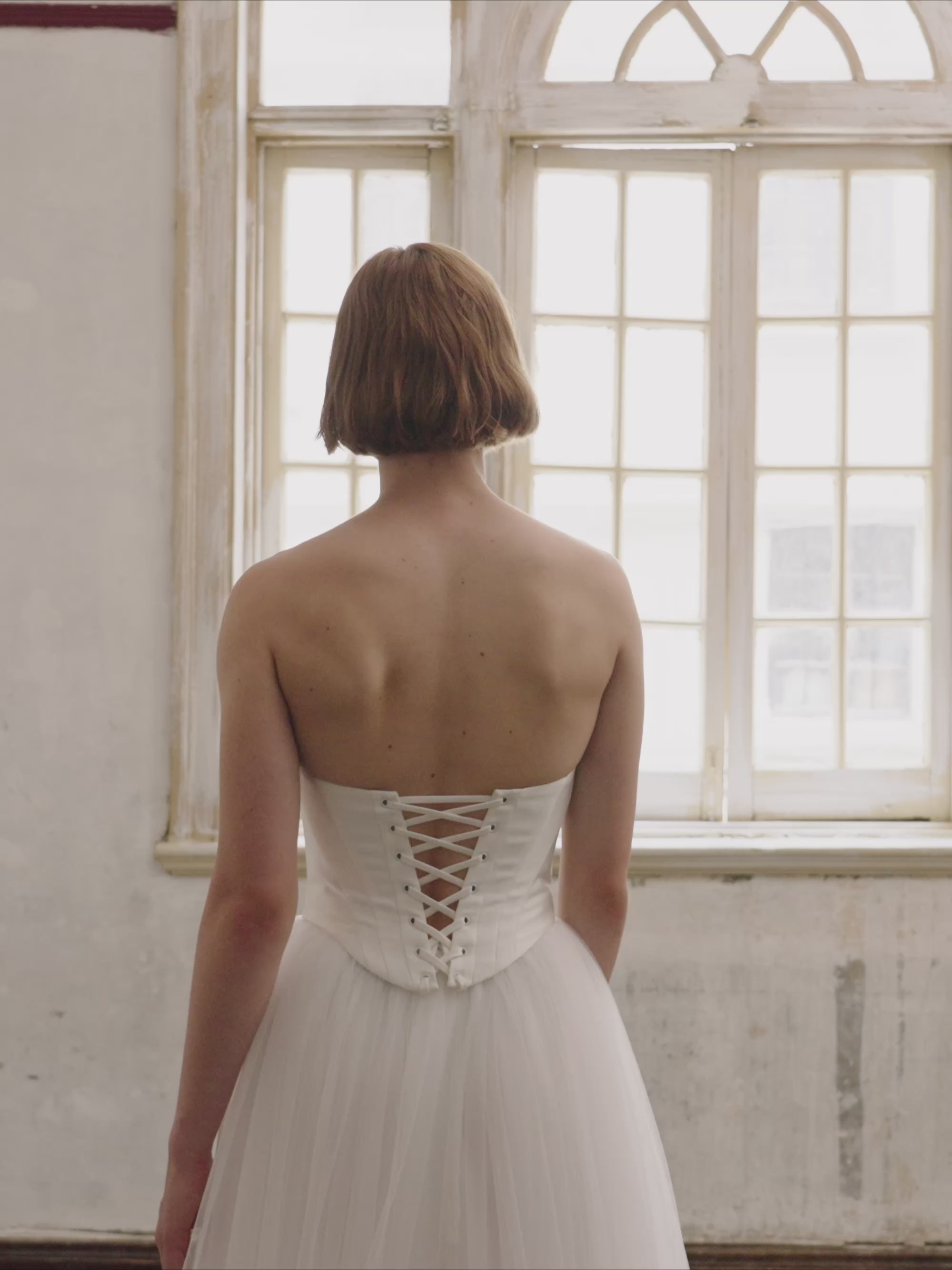 Tulle Skirt Two Piece Set - Corset Wedding Dress