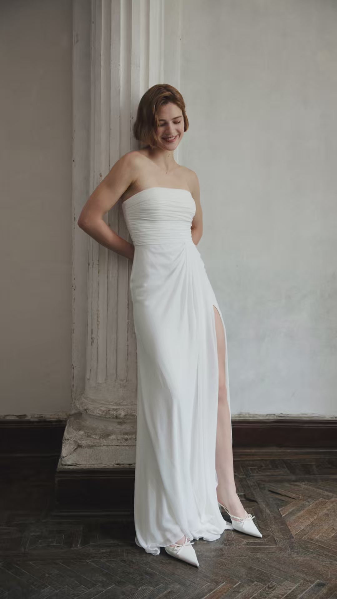 Strapless Modest Wedding Dress