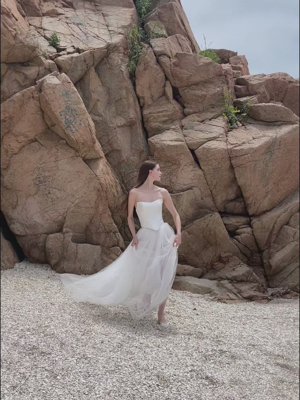 Tulle Skirt Two Piece Set - Corset Wedding Dress