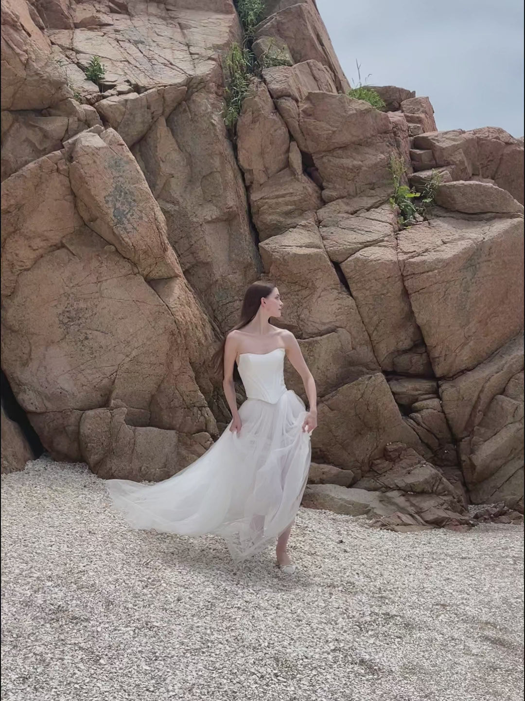 Tulle Skirt Two Piece Set - Corset Wedding Dress