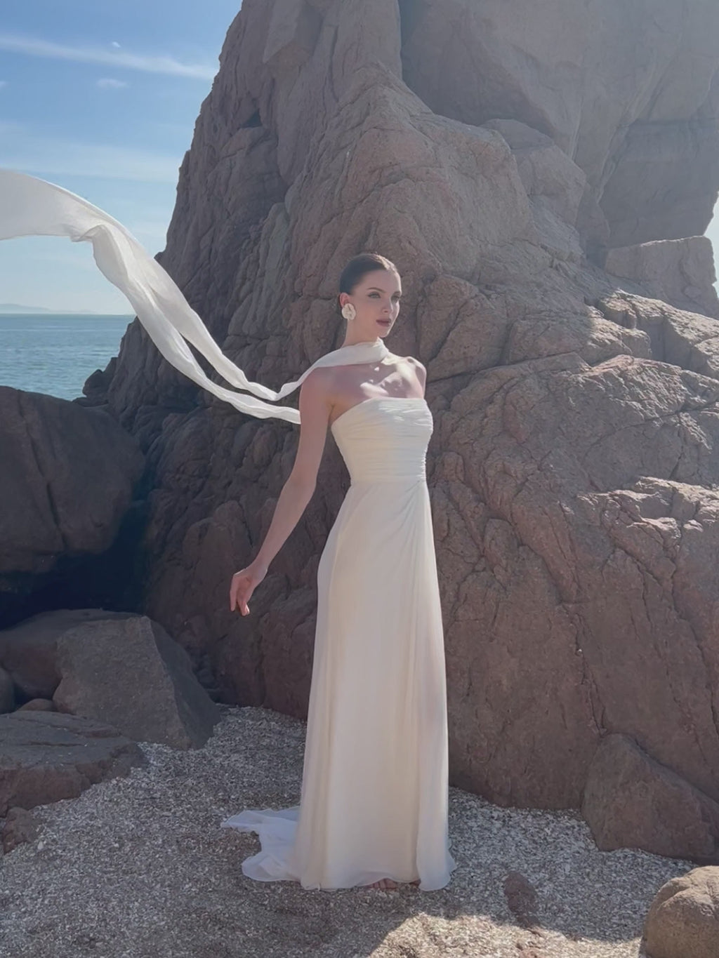 Strapless Modest Wedding Dress
