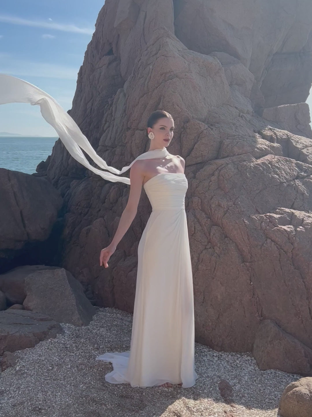 Strapless Modest Wedding Dress