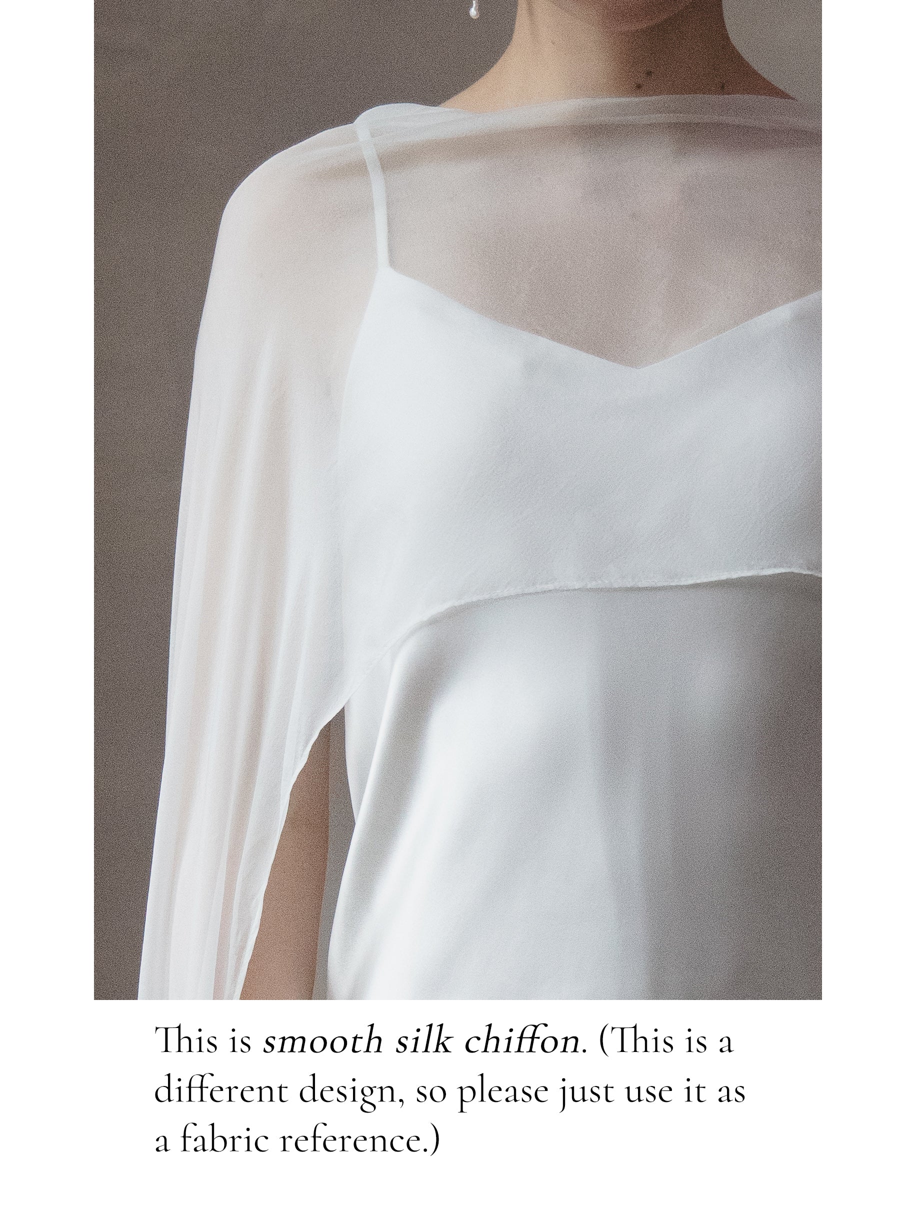 Crinkle Silk Bridal Cape Veil